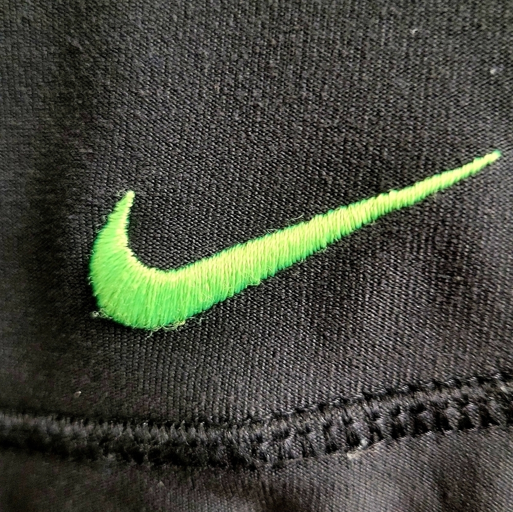 Nike Women’s Black Dri-Fit Leggings w/ Neon Swoosh | Size Medium - Picture 2 of 5